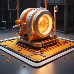 a metal surface with a light in it