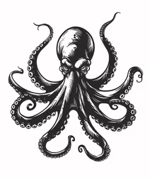 an octopus with a human head sitting on the end,an octopus wearing a helmet, it