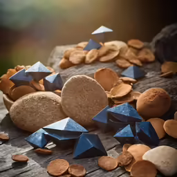 cookies and some sort of paper stars and stones