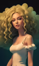 a model of a young woman with long hair