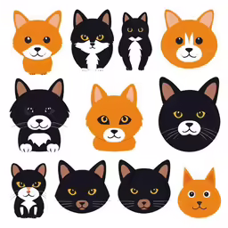 some kind of drawing with cats faces on them