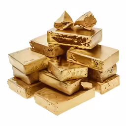 a pile of gold bars sitting on top of each other