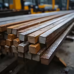 some very long wood boards in a big building