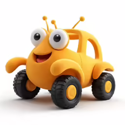 the character in the cartoon vehicle is yellow