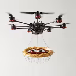 the image of an object flying through the air with eyes on it