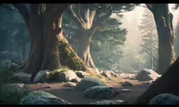 a very large forest filled with lots of trees
