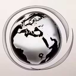a photo of the globe, with lines of different sizes