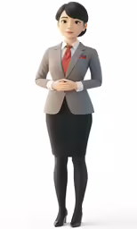 the young woman is dressed in an asian business suit