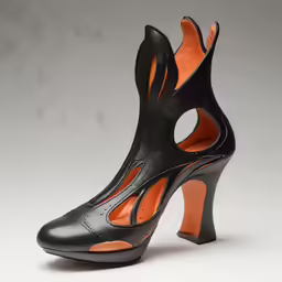 an image of black and orange heels