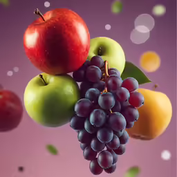 there are fruits with leaves on the fruit
