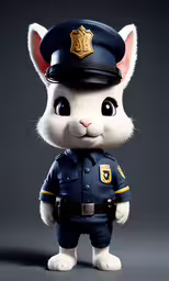the animated mouse is dressed in a uniform,a cute cat dressed in a police uniform