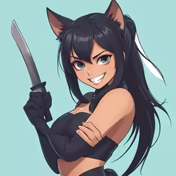 a cute young woman dressed in catwoman clothing