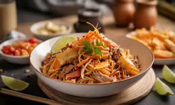 some white bowls with different types of food