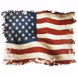 the flag of the united states of america painted in grunge and dust