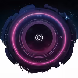 an alien circle with neon lights