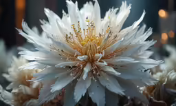 an up close shot of some white flowers