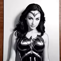 a young wonder woman drawn by her own pencil