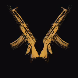 a pair of pistols that are overhanded in grungy paint