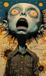 a poster advertising a movie that shows a monster face
