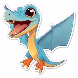 an illustration of a cartoon dragon with a big tooth