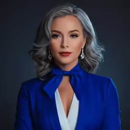 an image of a woman with grey hair