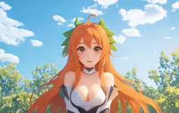 anime scene with long - haired girl and her hair blowing in wind