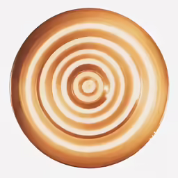 an orange plate is surrounded by smaller circular objects