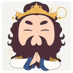 a cartoon depicting the face of jesus wearing a crown and praying