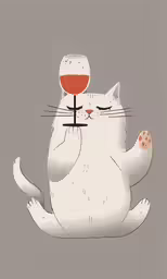 a cartoon cat sitting on top of a bottle