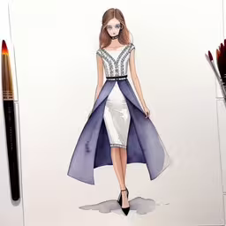 this is an illustration of a model with a gown