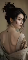 an artistic photo of a woman with freckles on her neck