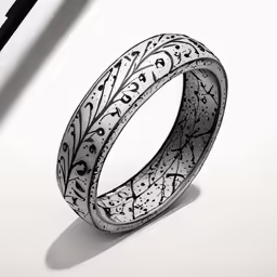 a ring with a floral design on the inside of it