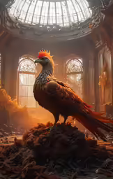 a very strange bird is standing on some dead wood