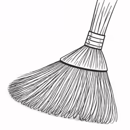 a sweeping broom is shown in black and white