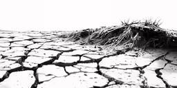 the ground has patches and rocks in it