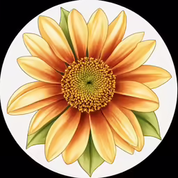 an orange flower that is in the middle of a circle