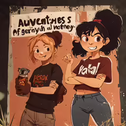two cartoon girls holding beer cans next to an advert for alegreta la mother