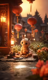a stuffed animal sitting on top of a table
