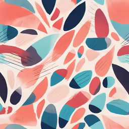 an artistic abstract painting, painted in shades of pink, red, blue and white