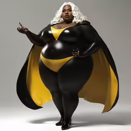a person in a body suit is holding a bat