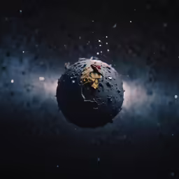 a black object that appears to be floating in the sky
