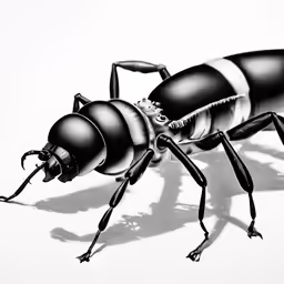 a close up of a large bug with no head