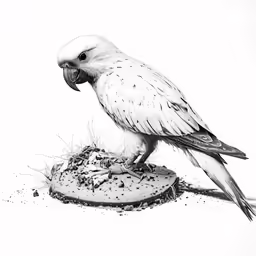 a black and white photo of a bird