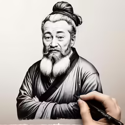 a person with a pencil on a drawing