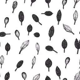the leaves and twigs in black are drawn on white paper