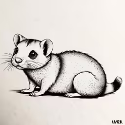 a drawing of an animal in the corner