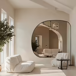 the interior is clean and empty of people