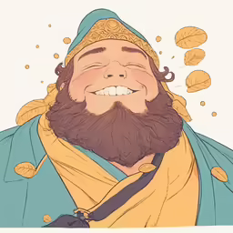 a cartoon photo of a man with a beard