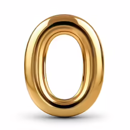 an elegant, gold, 3d image of the number 10