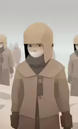 a group of people wearing various kinds of armor and face masks
